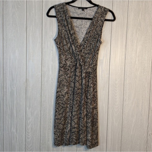 Hailey 23 Faux Wrap Sleeveless Snake Print Midi Dress EUC SZ SM - Picture 1 of 5